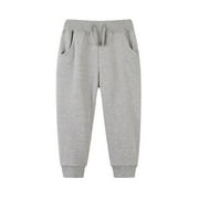 Tdoqot Toddler Boys Fleece Sweatpants with Pockets- Casual Elastic Waist Soft Drawstring Joggers Gray Size 7 T